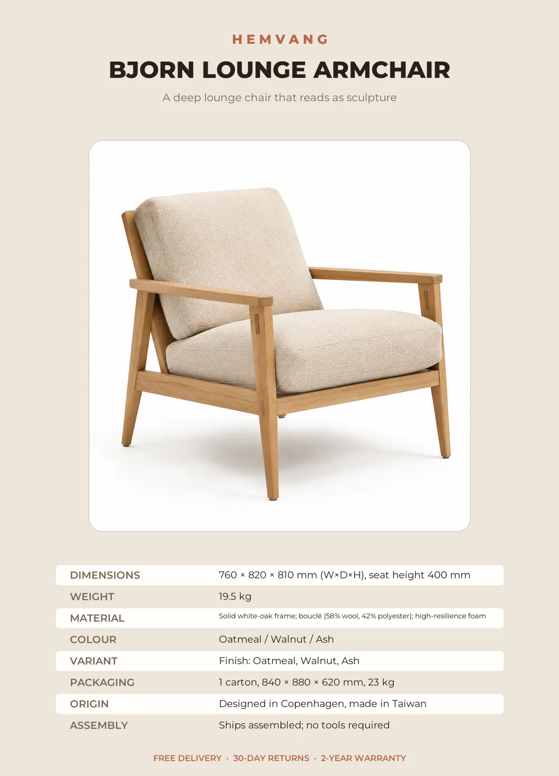 Bjorn Lounge Armchair - Image 9