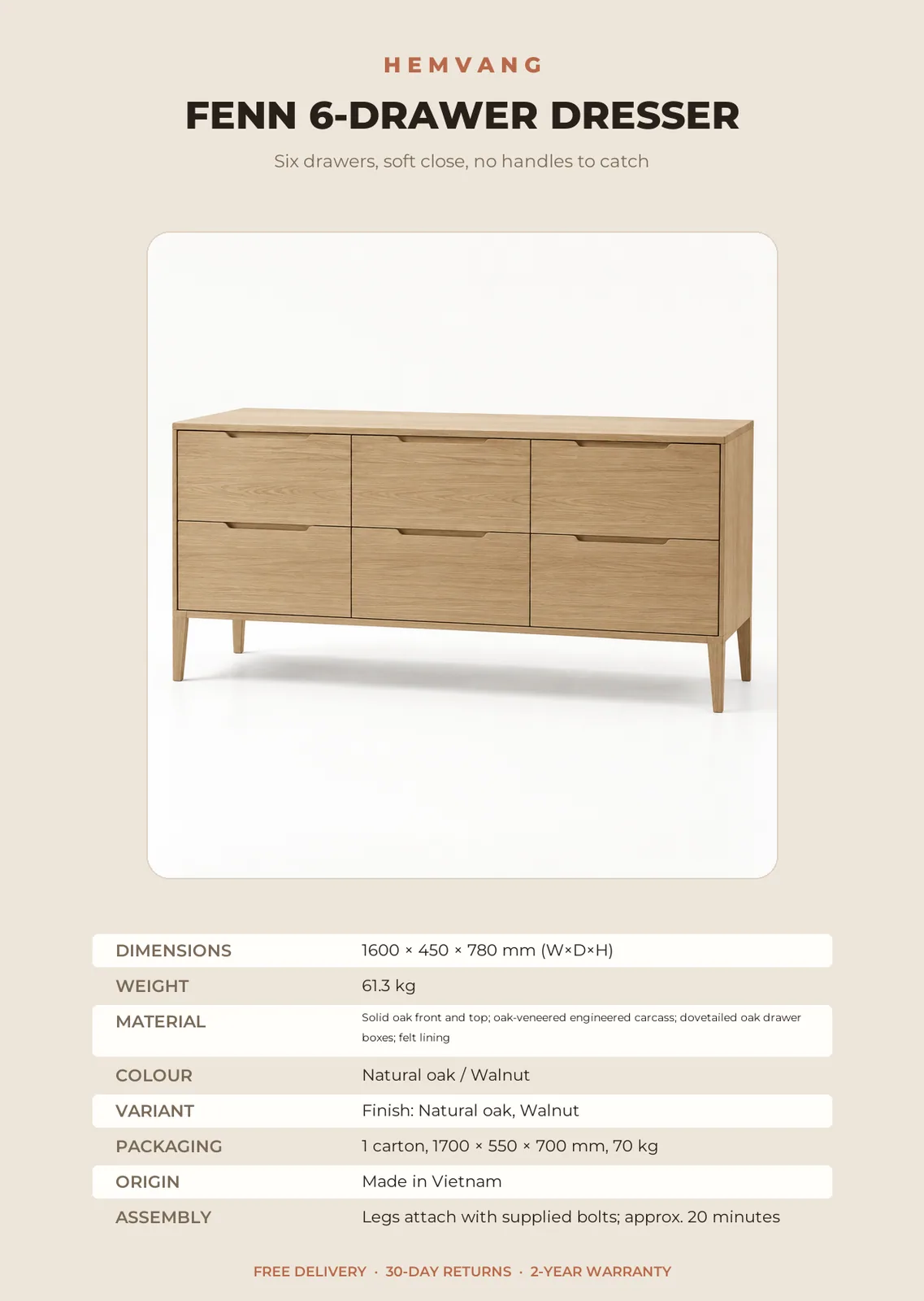Fenn 6-Drawer Dresser - Image 9