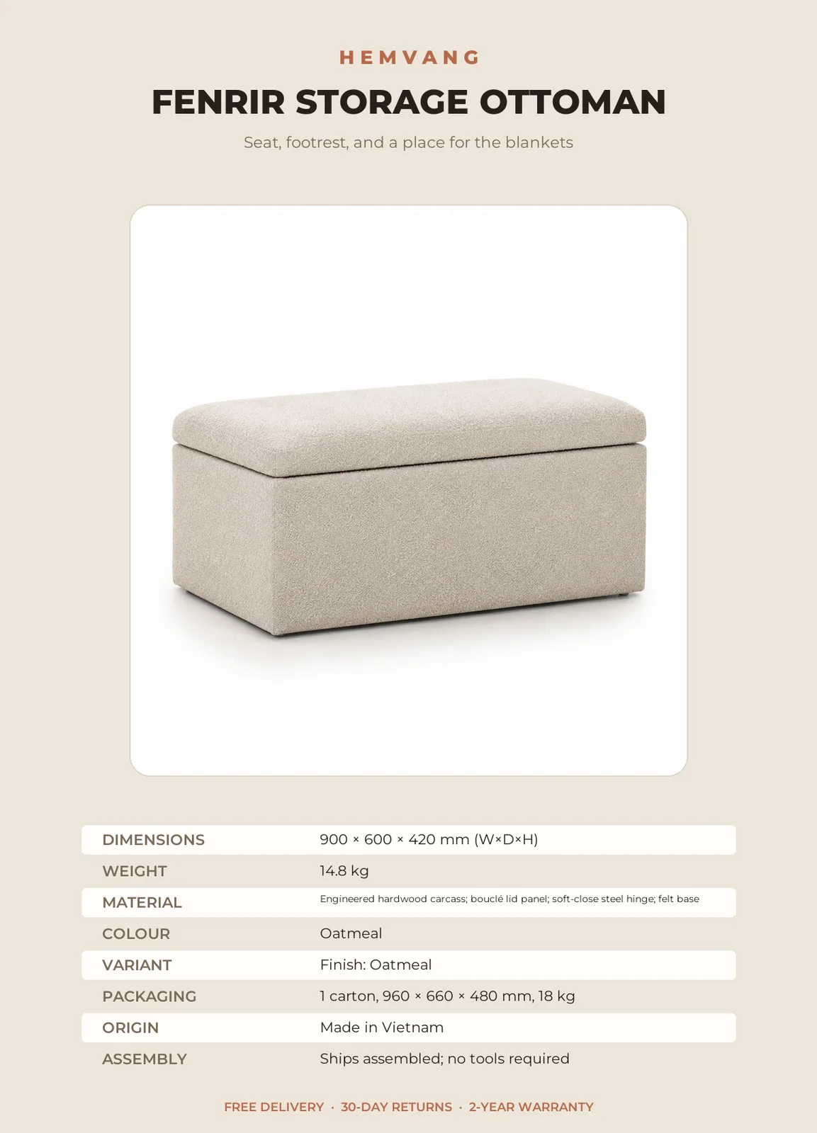 Fenrir Storage Ottoman - Image 9