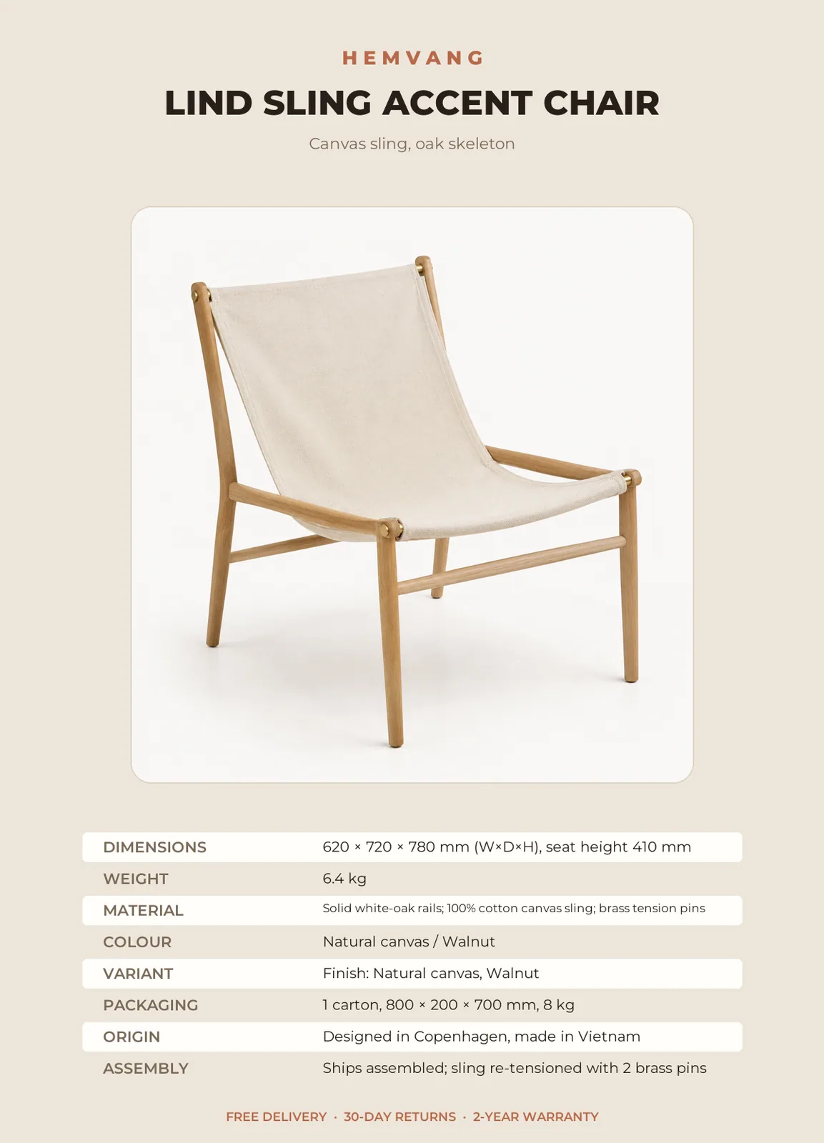Lind Sling Accent Chair - Image 9